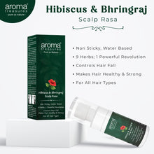 Load image into Gallery viewer, Aroma Treasures Hibiscus & Bhringraj Scalp Rasa – Hair Tonic Spray for Hair Fall Control & Stronger Hair (60 ml)