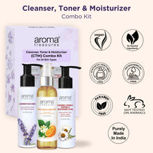 Load image into Gallery viewer, Cleanser, Toner & Moisturizer (CTM) Combo Kit for All Skin Types