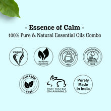 Load image into Gallery viewer, Aroma Treasures Essence of calm Essential Oils Set, 6 Pure Natural Oils - Tea Tree, Eucalyptus, Lavender, Lemon, Lemongrass, and Peppermint