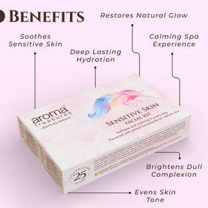 Aroma Treasures Sensitive Skin Soothing Facial Kit – With Lavender, Chamomile & Calendula (48 g/ml, 6 Sachets + 1 Bottle)