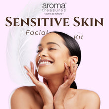 Load image into Gallery viewer, Aroma Treasures Sensitive Skin Soothing Facial Kit – With Lavender, Chamomile &amp; Calendula (48 g/ml, 6 Sachets + 1 Bottle)