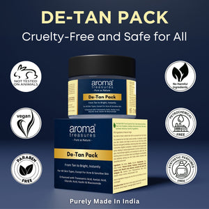 Aroma Treasures De-Tan Pack 100gm(+20gm free) - From Tan to Bright, Instantly
