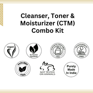 Cleanser, Toner & Moisturizer (CTM) Combo Kit for All Skin Types