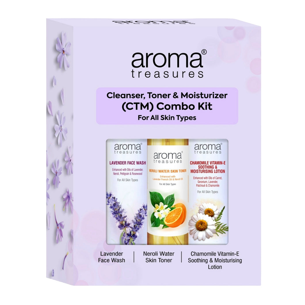 Cleanser, Toner & Moisturizer (CTM) Combo Kit for All Skin Types