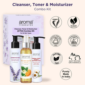 Cleanser, Toner & Moisturizer (CTM) Combo Kit for All Skin Types