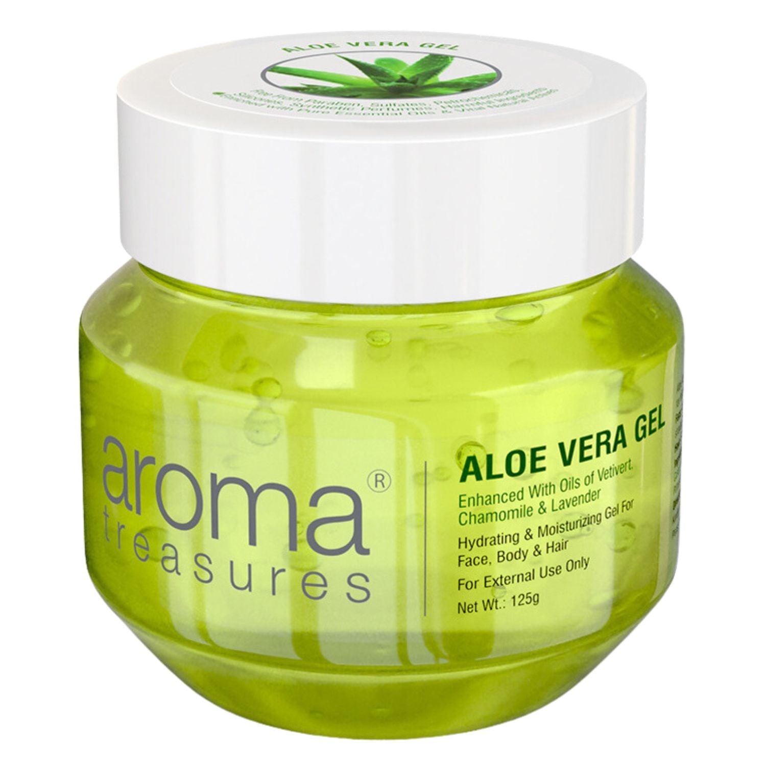Aroma Treasures Aloe Vera Gel (Hydrating & Moisturizing Gel For Face, Body & Hair) - 125g