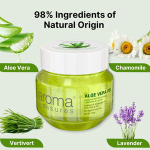 Aroma Treasures Aloe Vera Gel (Hydrating & Moisturizing Gel For Face, Body & Hair) - 125g - Aroma Treasures.com