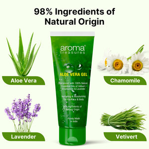 Aroma Treasures Aloe Vera Gel (Hydrating & Moisturizing Gel For Face & Body) - 150g