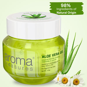 Aroma Treasures Aloe Vera Gel (Hydrating & Moisturizing Gel For Face, Body & Hair) - 125g