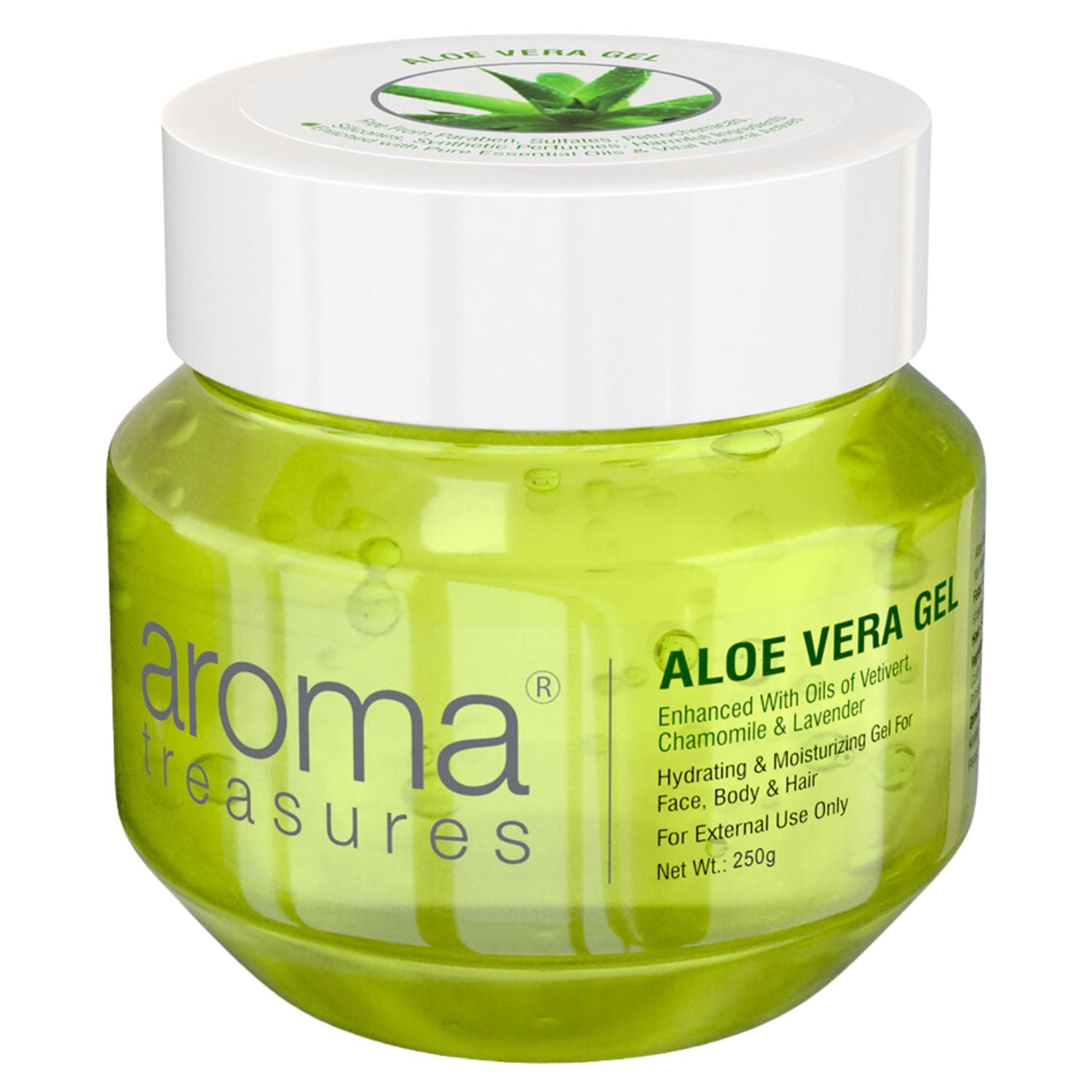 Aroma Treasures Aloe Vera Gel (Hydrating & Moisturizing Gel For Face, Body & Hair) - 250g