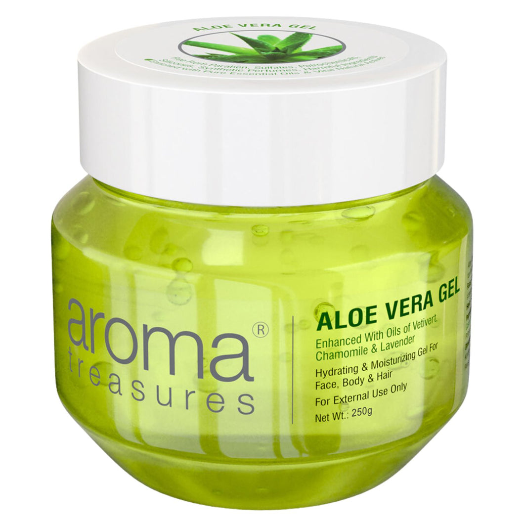 Aroma Treasures Aloe Vera Gel (Hydrating & Moisturizing Gel For Face, Body & Hair) - 250g - Aroma Treasures.com
