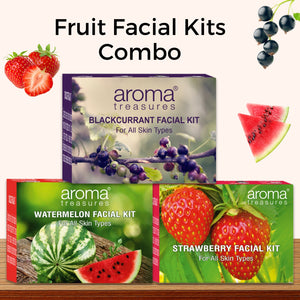 Fruit Facial Kits Combo (Watermelon, Strawberry & Blackcurrant Kit) (75g/ml)