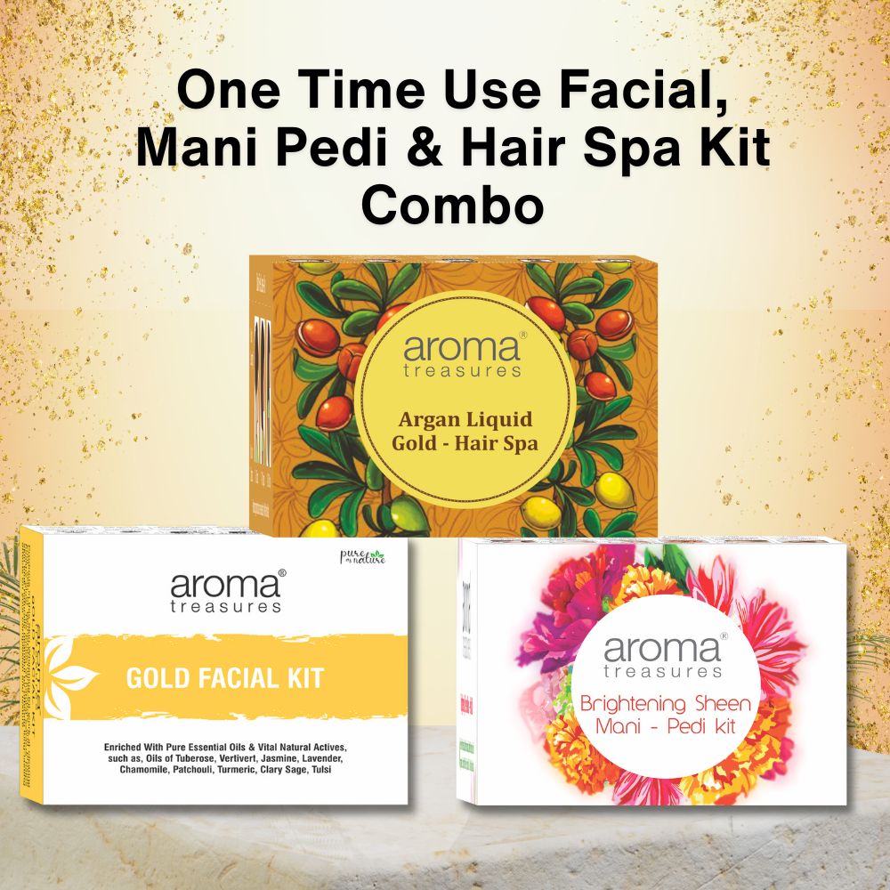 One Time Use Facial, Mani Pedi & Hair Spa Kit Combo - Aroma Treasures.com