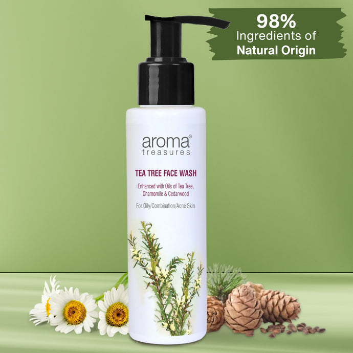 Aroma Treasures Tea Tree Face Wash - For Oily/Combination/Acne Skin (100ml)