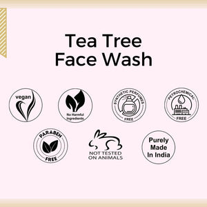 Aroma Treasures Tea Tree Face Wash - For Oily/Combination/Acne Skin (100ml)