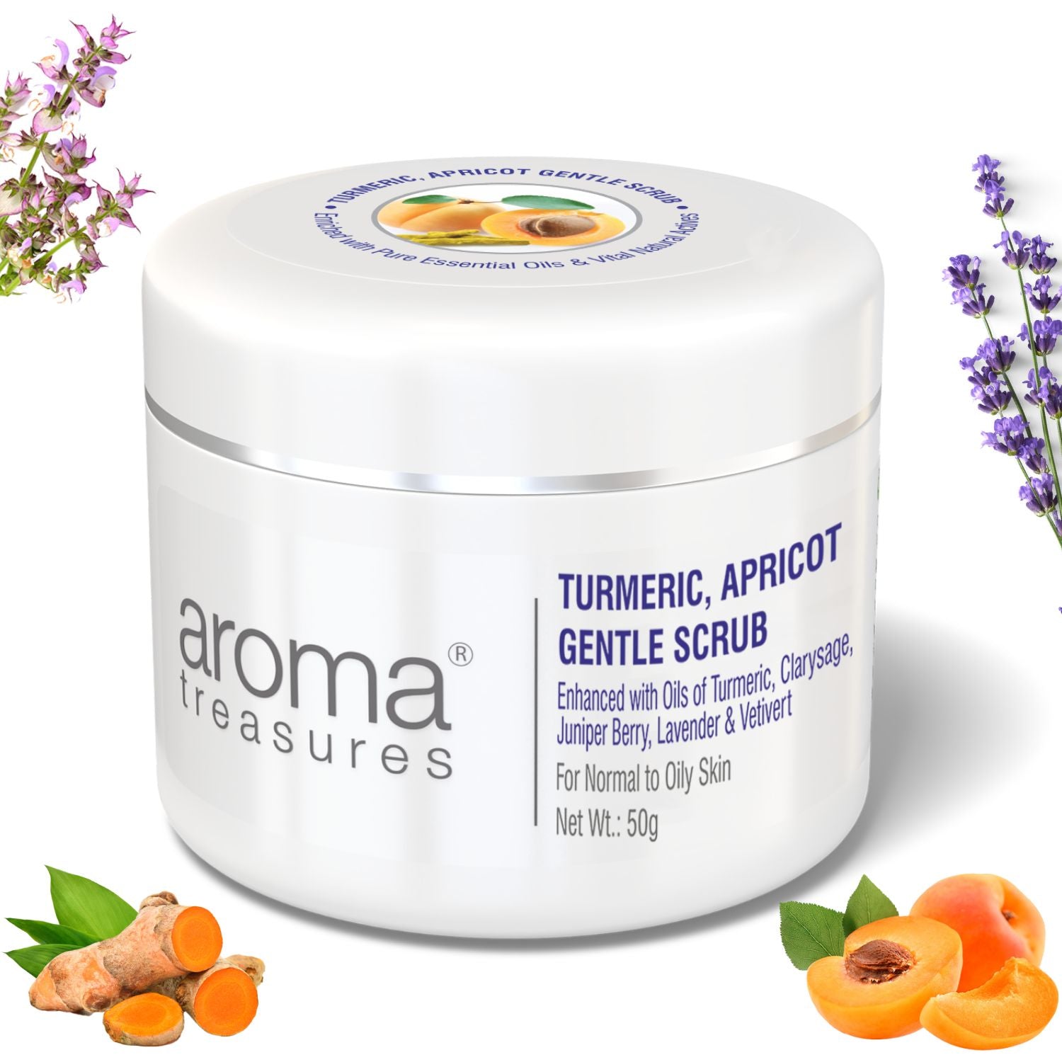 Aroma Treasures Turmeric, Apricot Gentle Scrub (For Normal to Oily Skin)