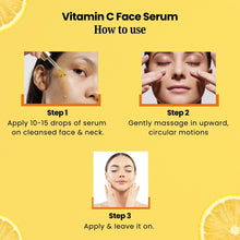 Load image into Gallery viewer, Aroma Treasures Vitamin C Face Serum 30ml | 15% Vitamin C with Ferulic Acid, Vitamin E, B5 | Hydrating &amp; Brightening for all skin types - 30ml